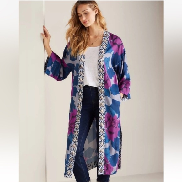 Soft Surroundings Tops - SOFT SURROUNDINGS Artika Kimono Topper Cowrie Shell Multi Color Size L/XL NEW